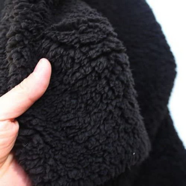 Mia Fabrics Inc, Black Cuddle Minky Sherpa Fleece, lamb Wool Design Fabric Sold By The Yard,  (Pick a Size)