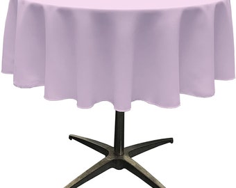 Lilac Polyester Round Tablecloth: Wrinkle Resistant Banquet Cloth