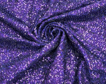 Purple Mini Glitz Sequin Fabric: 4-Way Stretch Spandex by the yard
