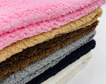 Minky Sherpa Fleece Fabric - Lamb Wool Design (By The Yard)