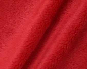 Red Minky Fabric By The Yard, 60” Wide, Ultra Soft Fabric, 3.mm Pile, Used for Blanket, Mia' Fabrics Inc