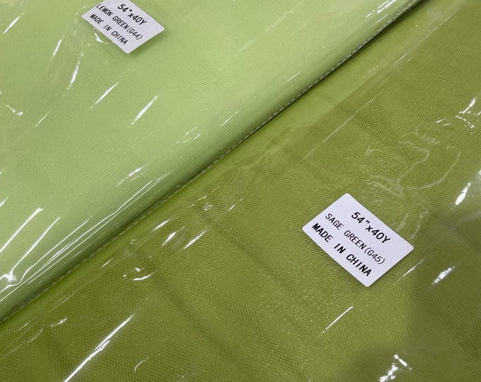 Lemon Green Tulle Fabric Bolt: 54" x 40 Yards, Soft Polyester