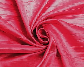 Shocking Pink Crushed Taffeta Fabric - 54 Inch Wide - Sold by The Yard
