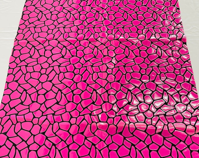 Hot Pink Sequins Velvet by the yard 2 way Stretch 58/60” iridescent Sequin on Black Stretch Velvet (Choose The Quantity)