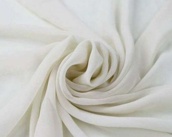 Of White Hi Multi Chiffon Fabric, Chiffon Fabric By The Yard 58-60"Inch By The Yard