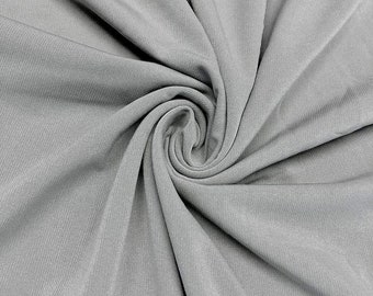 Silver ITY Knit Fabric: 2-Way Stretch Polyester Spandex Jersey - By The Yard