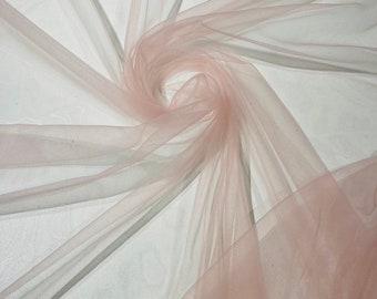 illusion Mesh Fabric | Dusty Pink | 60" Wide, Sold By The Yard