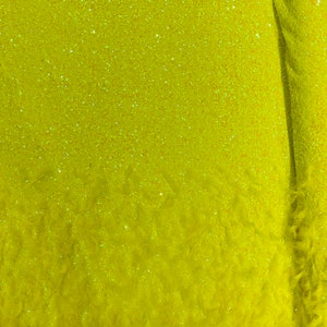 Yellow Iridescent Sequin Velvet Fabric With Feathers on Yellow Stretch Velvet | by the yard | all Over 5mm Sequins Velvet 2-way Stretch 58/6