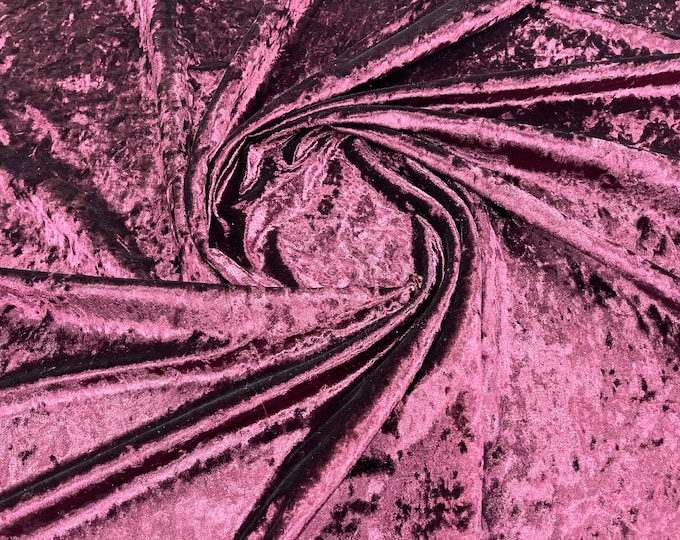 Dk Burgundy Stretch Crushed Velvet Fabric Sold By The Yard - 58”/60'' Wide, Sewing, Apparel, Costume, Craft