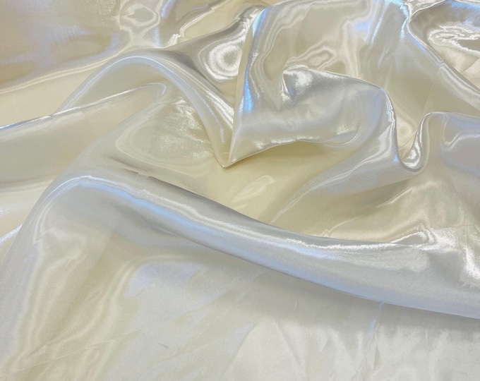 Ivory Liquid Organza Fabric: Glossy Bridal Organza Apparel Decor, 60" Wide By The Yard