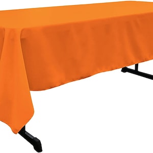 60&quot; Wide Orange Polyester Poplin Rectangular Tablecloth, Polyester Rectangular Cloth Table Covers for All Events (Pick a Size)