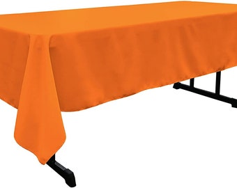 Orange Polyester Tablecloth: 60" Wide Rectangular Table Cover