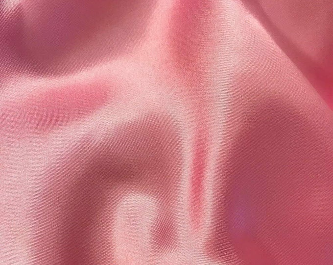 Pink Stretch Imitation Silk Satin Charmeuse - 2 Way Slight Stretch- 58/60" - (Choose The Quantity)