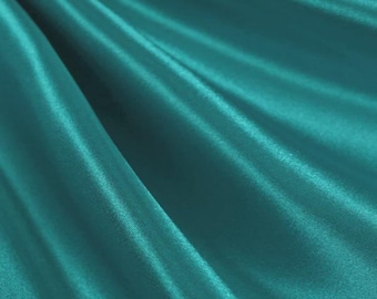 Teal Green Charmeuse Satin Fabric: Stretch Satin, 58/60" Wide by the yard