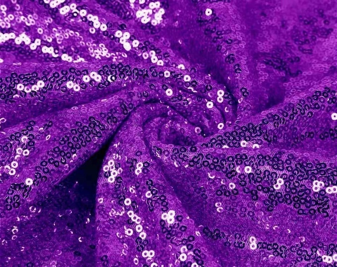 Lavender Sequin Fabric Mini Glitz Sequins, By The Yard Sequin Fabric Dresses-Nightgowns-Prom Gown (Choose The Quantity)