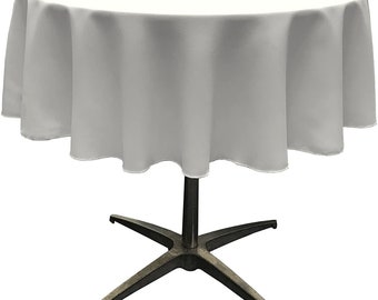White Polyester Poplin Tablecloth: Wrinkle Resistant Banquet Cloth