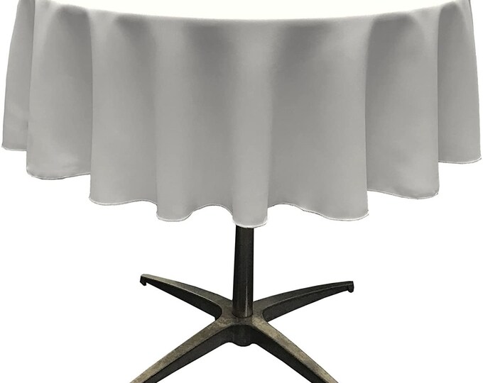 Mia's Fabrics Inc, White Tablecloth Polyester Poplin Tablecloth Inch Round Banquet Cloth, Wrinkle Resist Quality (Pick a Size)