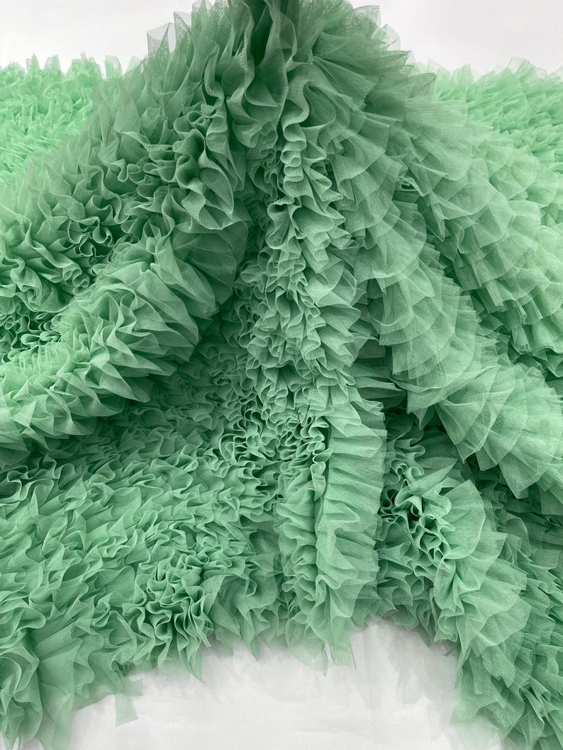 Fabric Flowing Ruffle Baby Pink Tulle Ruffle Fabric, 60