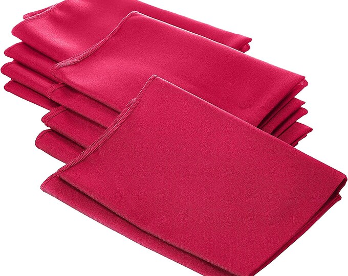 Fuchsia Polyester Poly Poplin Napkin 18 by 18-Inch, Napkins Ideal for Parties, Weddings and Dinners