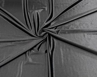 Black Shiny Polyester Spandex Fabric: 4-Way Stretch, Sold By The Yard