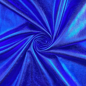 Metallic Foil Spandex Fabric - Royal Blue - Sold By The Yard Spandex Lame Fabric 2 Way Stretch Shiny DIY Apparel Accessories Lining