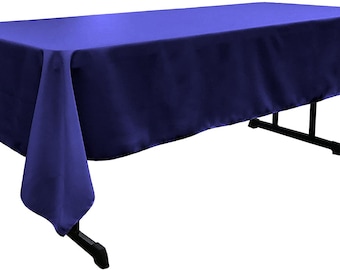 Royal Blue Polyester Tablecloth: 60" Wide, Stain Resistant