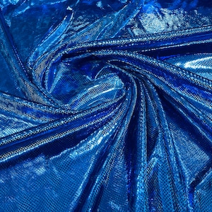Royal Blue Snake Skin On Stretch Velvet - Sold By The Yard - 58&quot;/60&quot; Snake Velvet Spandex Fabric