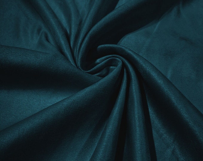 58" Faux Micro Suede Fabric - Peacock - Polyester Micro Suede Fabric for Upholstery / Crafts / Costume Sold By The Yard