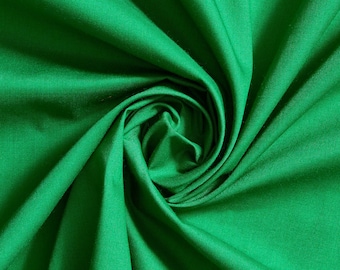 KELLY GREEN 60" Poly Cotton Broadcloth, Fabric by the Yard