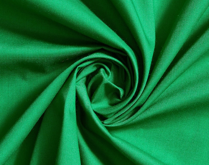 KELLY GREEN 60" Poly Cotton Broadcloth, Fabric by the Yard