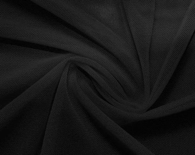 Black Power Mesh Fabric 60" Wide, Sold By The Yard ( Many Colors ) Free Shipping