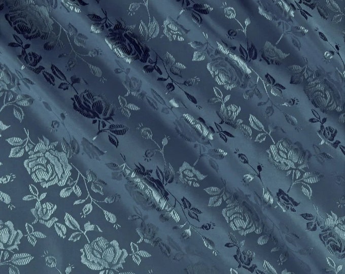 Coppen Flower Brocade Jacquard Satin Fabric, Sold By The Yard Polyester Satin Floral Wide 58/60"  (Choose The Quantity)