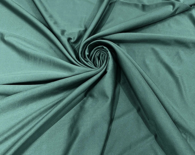 Seafoam Green Shiny Milliskin Nylon Spandex Fabric 4 Way Stretch Prom-Gown-Dress, 58" Wide Sold by The Yard (Pick a Size)