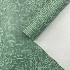 Venom Green Crocodile Marine Vinyl Fabric: Waterproof Outdoor Upholstery