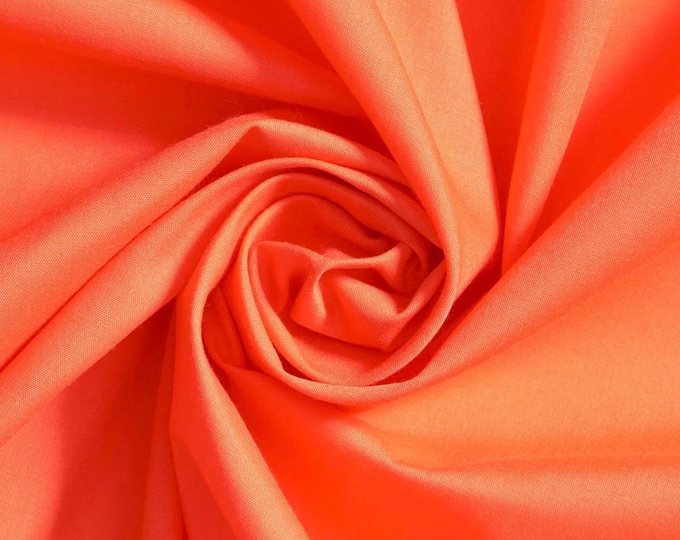 ORANGE 60" Poly Cotton Broadcloth, Fabric by the Yard