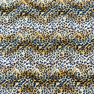 Leopard Print Velboa Faux Fur Fabric | Gold | Leopard Animal print Velboa Fabric Sold By The Yard - 58"/60" Wide