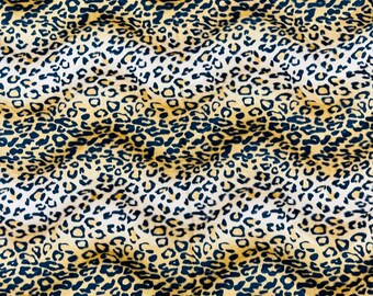 Leopard Print Velboa Faux Fur Fabric | Gold | Leopard Animal print Velboa Fabric Sold By The Yard - 58"/60" Wide