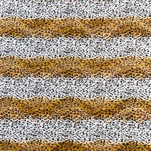 Leopard Print Velboa Faux Fur Fabric | Gold/White | Leopard Animal print Velboa Fabric Sold By The Yard - 58"/60" Wide