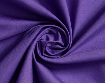 PURPLE 60" Poly Cotton Broadcloth, Fabric by the Yard