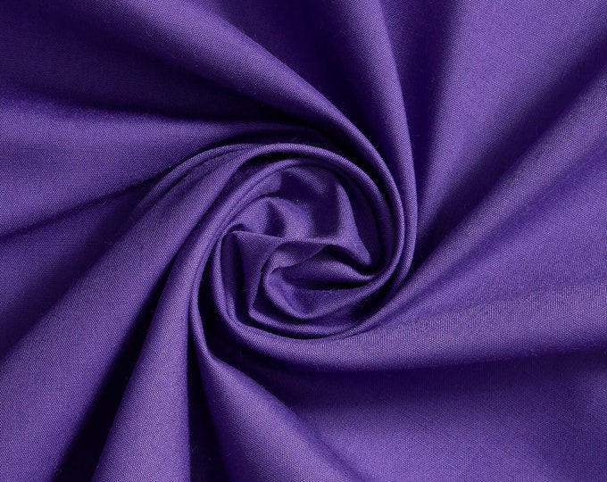 PURPLE 60" Poly Cotton Broadcloth, Fabric by the Yard