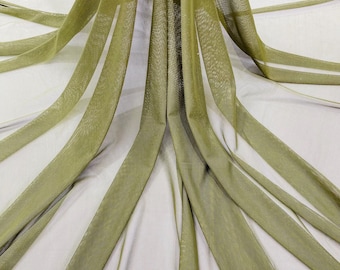 Olive Green Power Mesh Fabric, 4-Way Stretch, 60" Wide, By The Yard