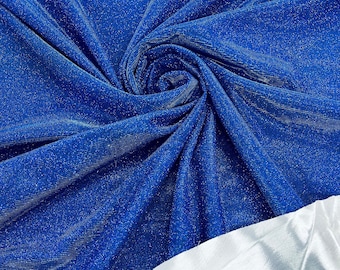 Royal Blue Shimmer Fabric: Stretch Glitter Spandex, 58-60" Wide