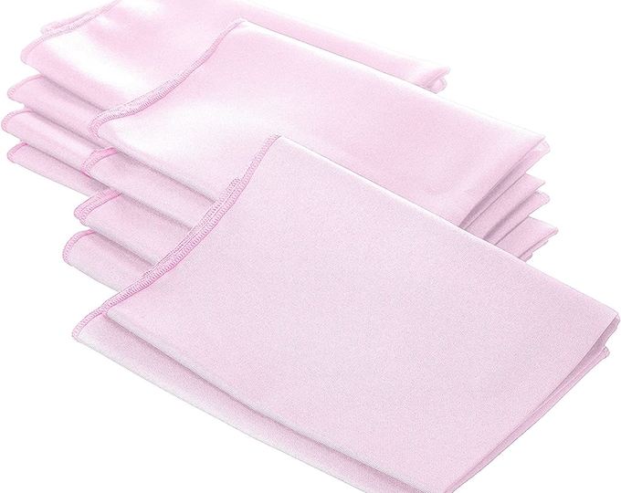 Light Pink Polyester Poly Poplin Napkin 18 by 18-Inch, Napkins Ideal for Parties, Weddings and Dinners