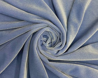 Dusty Blue Stretch Velvet Fabric 60'' Wide, Sewing, Apparel, Costume, Craft Mia Fabrics
