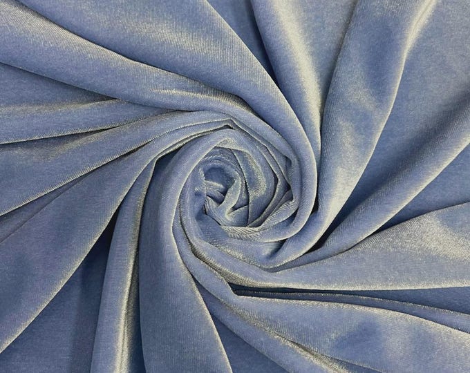 Dusty Blue Stretch Velvet Fabric 60'' Wide, Sewing, Apparel, Costume, Craft Mia Fabrics