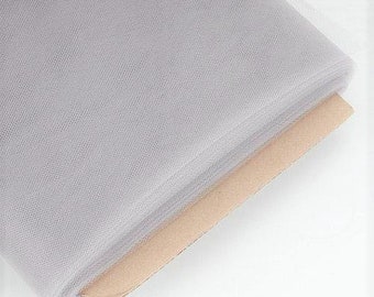 Mia Fabrics Silver 54"Inches Wide by 40 Yards Long (120 ft) Fabric Tulle Bolt for Wedding and Decoration, Bridal Wedding Tulle