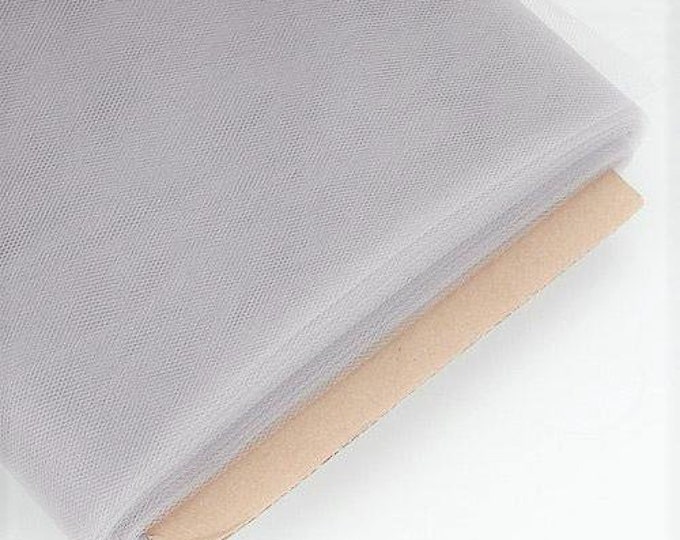 Mia Fabrics Silver 54"Inches Wide by 40 Yards Long (120 ft) Fabric Tulle Bolt for Wedding and Decoration, Bridal Wedding Tulle
