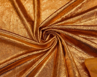 Copper Foiled Stretch Velvet By The Yard | Velvet Fabric | Foiled Velvet 4Way Stretch 60'' Wide, Sewing, Apparel, Mia Fabrics Inch