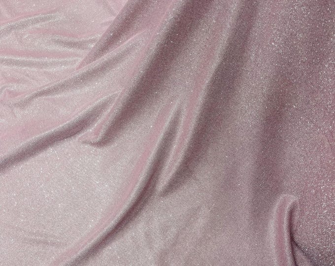 Blush Pink Shimmer Fabric by yard, Stretch Glitter Fabric | Luxury Sparkle Fabric | Glimmer | Glitter Fabric for Prom-Gown-Backdrop