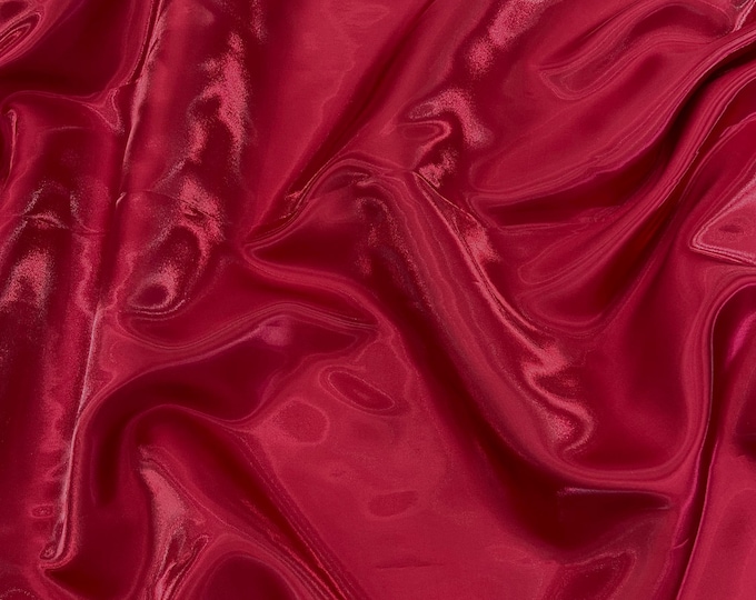 Wine Liquid Crystal silk satin By The Yard, Liquid Bridal Satin, Water Shine Ultra Glossy Shimmer Bridal Satin, Crystal Reflective Satin